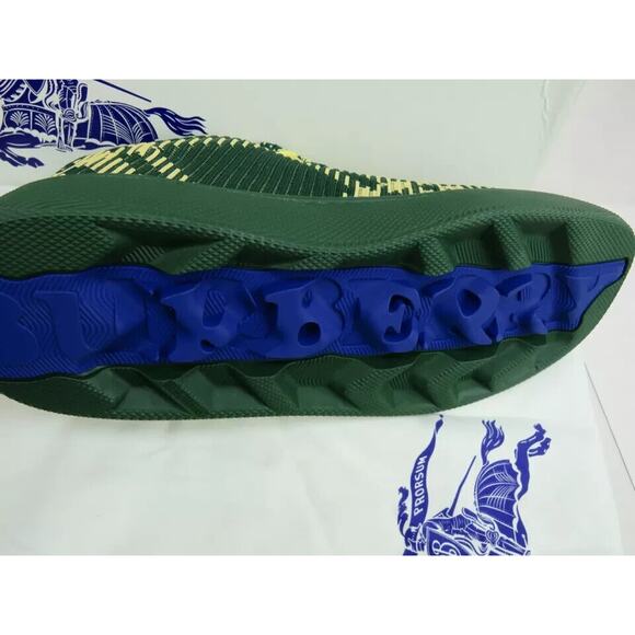 $ 1K NIB BURBERRY BOX GREEN CHECK CANVAS LOGO PLATFORM SNEAKERS 10.5 US 43.5 IT - Picture 8 of 12